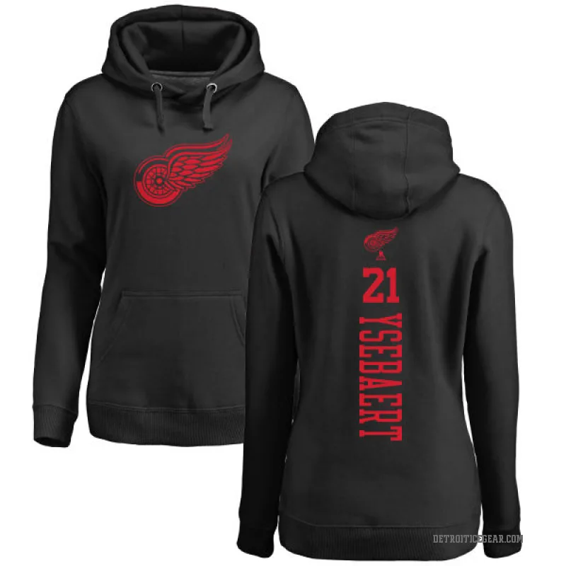 Paul Ysebaert Women's Black Detroit Red Wings Branded One Color Backer Pullover Hoodie