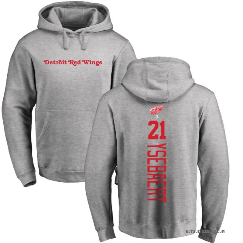 Paul Ysebaert Youth Detroit Red Wings Branded Ash Backer Pullover Hoodie