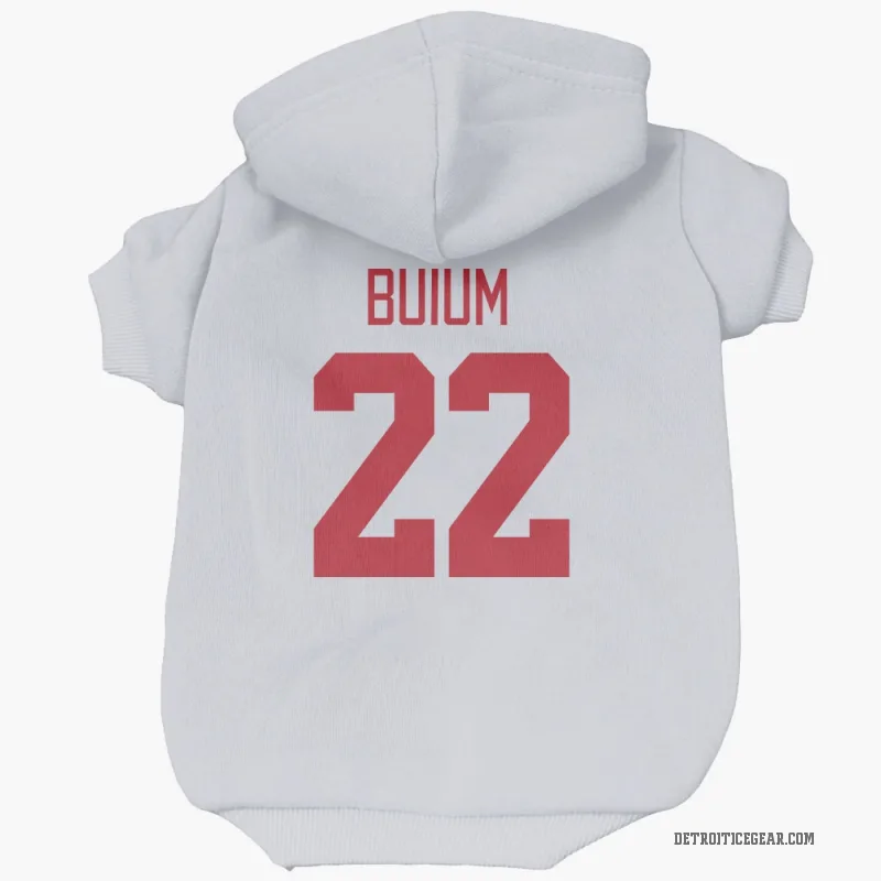 Shai Buium  White Detroit Red Wings  Cat & Dog Pet Hoodie
