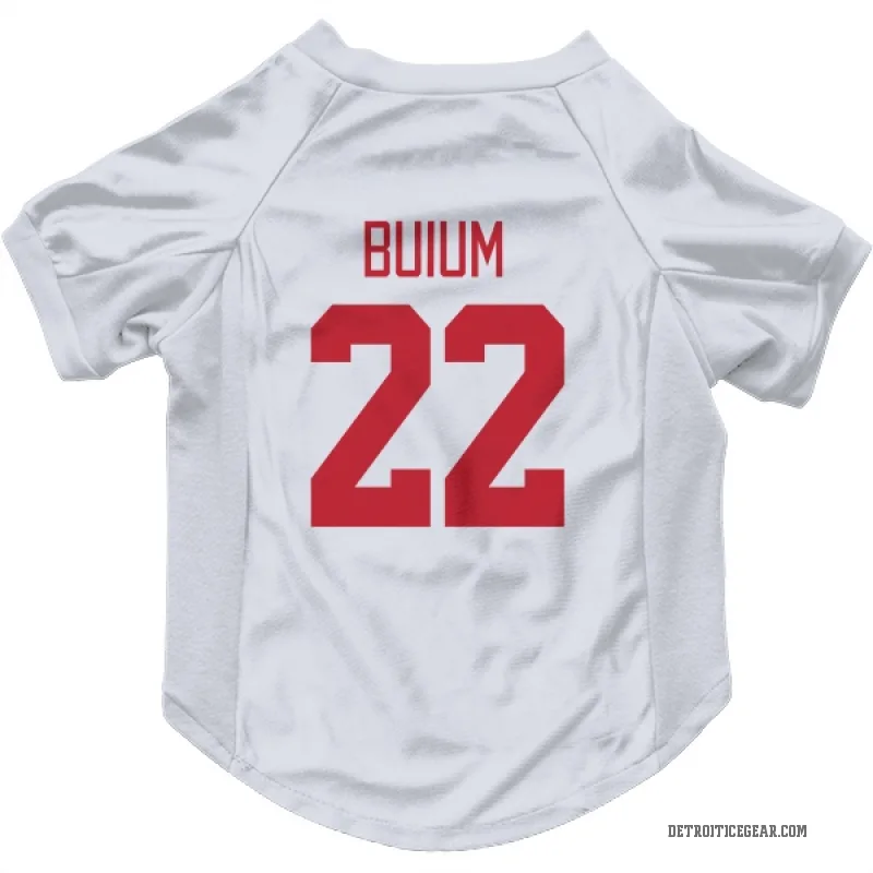 Shai Buium  White Detroit Red Wings  Cat & Dog Pet Jersey