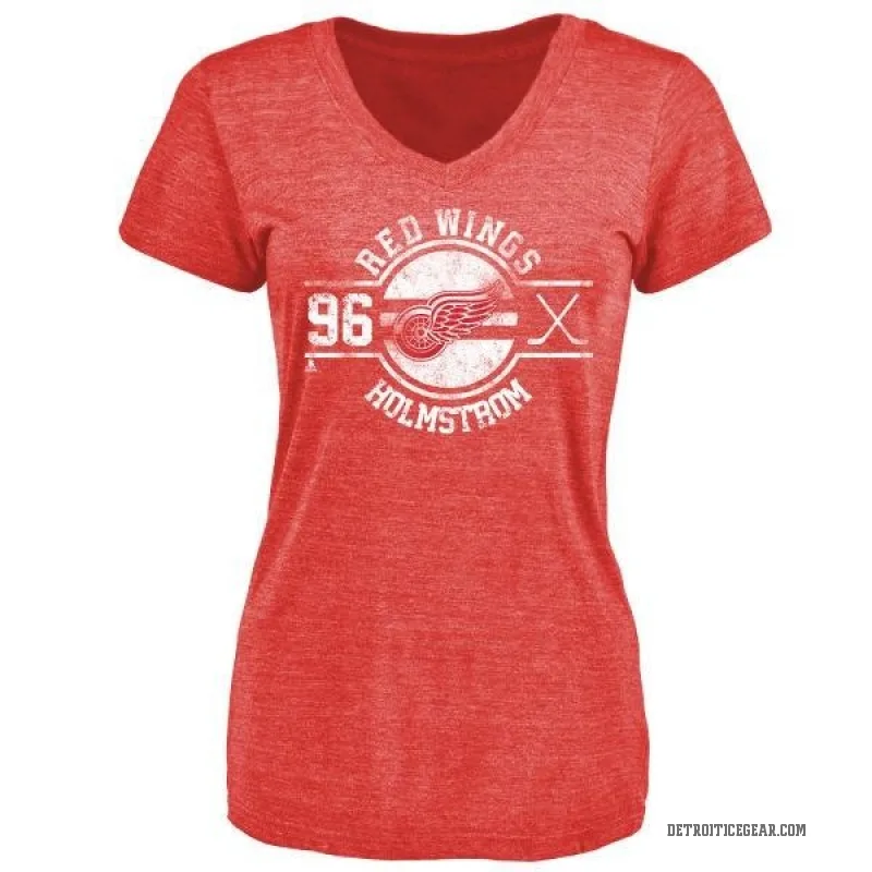 Tomas Holmstrom Women's Red Detroit Red Wings Insignia T-Shirt -