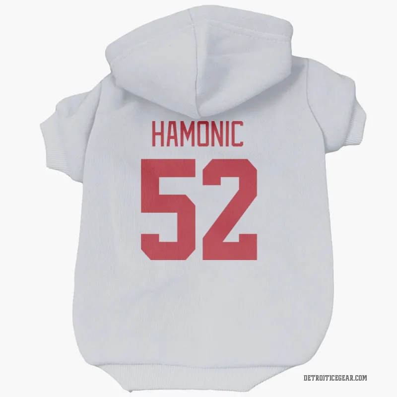 Travis Hamonic  White Detroit Red Wings  Cat & Dog Pet Hoodie