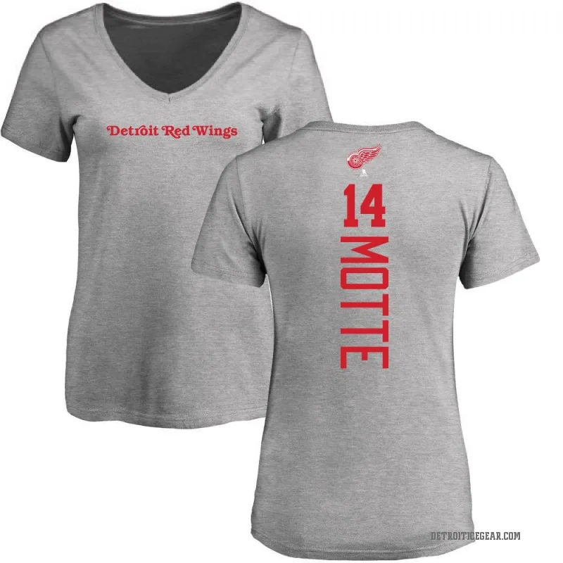 Tyler Motte Women's Ash Detroit Red Wings Backer T-Shirt -