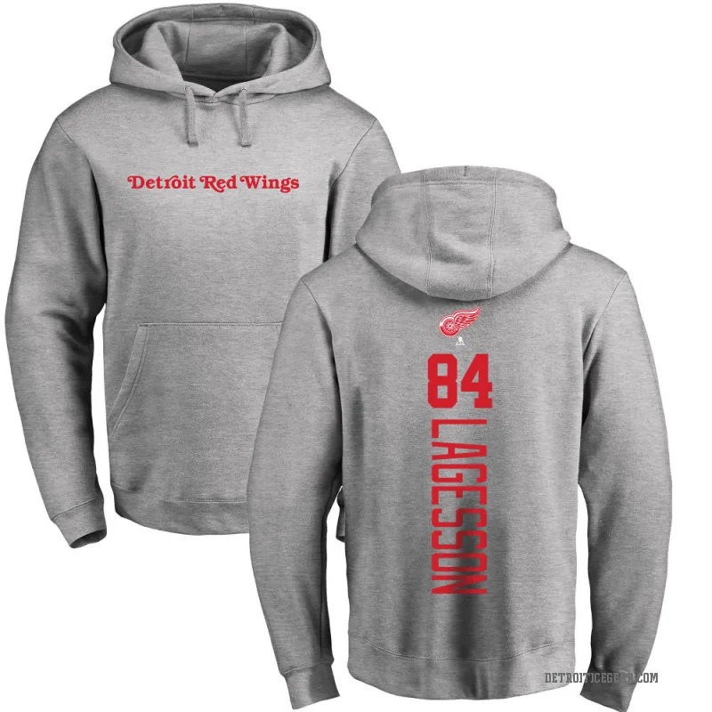 William Lagesson Men's Detroit Red Wings Branded Ash Backer Pullover Hoodie