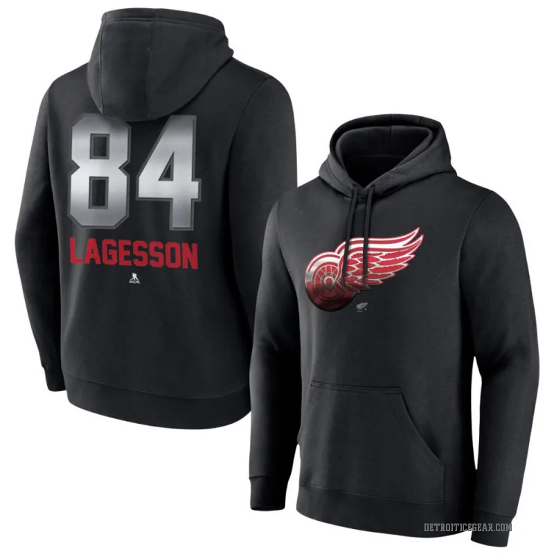 William Lagesson Youth Black Detroit Red Wings Branded Midnight Mascot Logo Pullover Hoodie