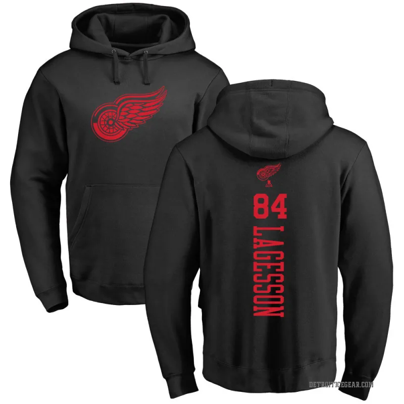 William Lagesson Youth Black Detroit Red Wings Branded One Color Backer Pullover Hoodie